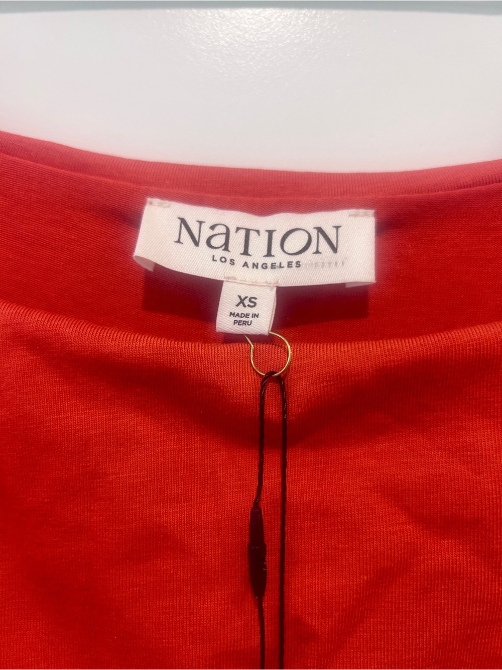 NWT Nation LTD Tamaira Off the Shoulder Auburn Red Pima Cotton Maxi Dress XS - Picture 4 of 7